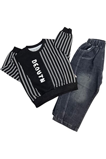 MINII MODZ Print Stripes Design Pant & Full Sleeve Shirt Set for Boys