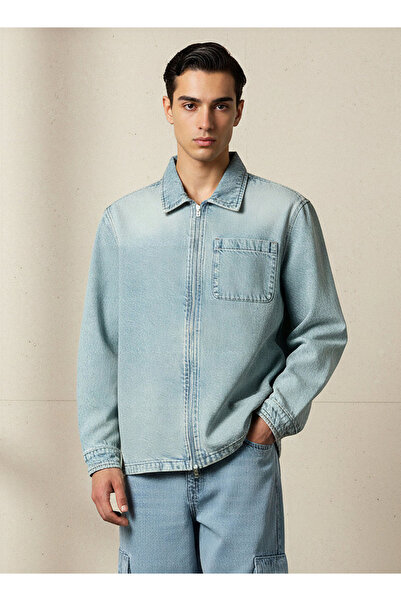 Lee Cooper جاكيت رجالي بقصة عادية وسحاب أمامي