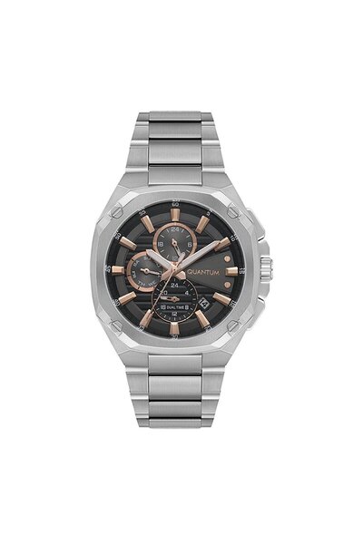 Quantum Erkek Kol Saati Silver Renk Paslanmaz Çelik Gümüş Kordon Koyu Kahve K...