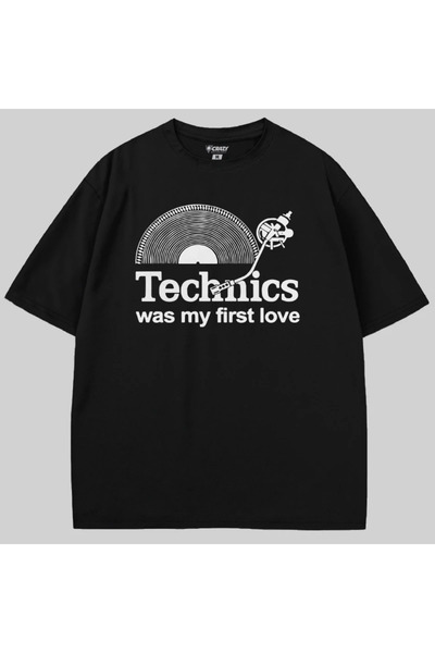 Crazy Το Technics ήταν η πρώτη μου αγάπη oversized μπλουζάκι