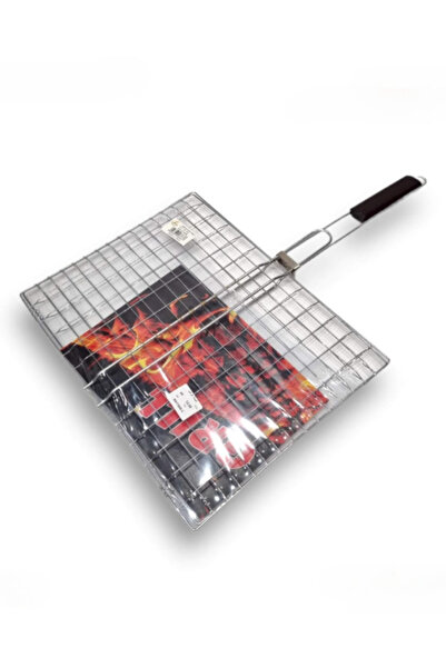 BEC39 شبكة شواء احترافية مزدوجة - 40×30 سم - ستانلس ستيل مع مقفل أمان ومقبض عازل