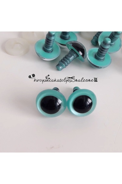biroyuncakatolyesi 14MM AMİGURUMİ İTHAL GÖZ - VİDALI GÖZ TURKUAZ ( 2 ÇİFT )