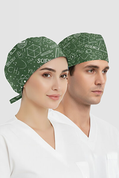 ÇİZGİ MEDİKAL Bilim Dersleri Desenli Bone (Cotton Likra Kumaş)