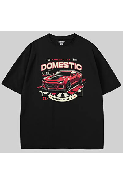 Crazy تي شيرت شيفروليه ZL1 مودرن ماسل قصة فضفاضة