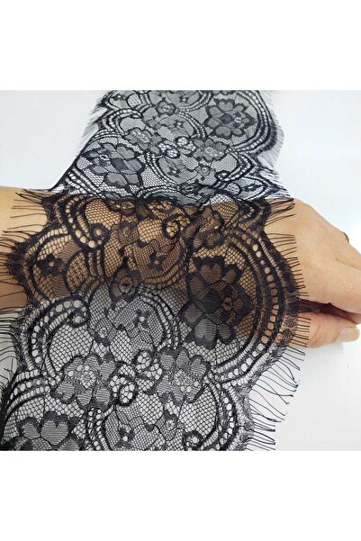 Mutkin Sakallı Dantel (kod A031) Eni 16 Cm Boy 1 adet 3 Metre SİYAH