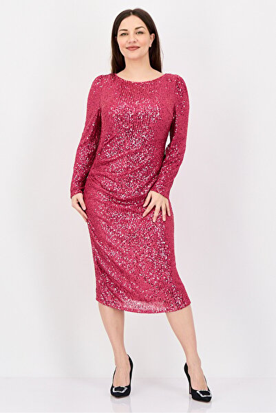 NANETTE LEPORE Women Sequin Midi Dress, Berry Pink