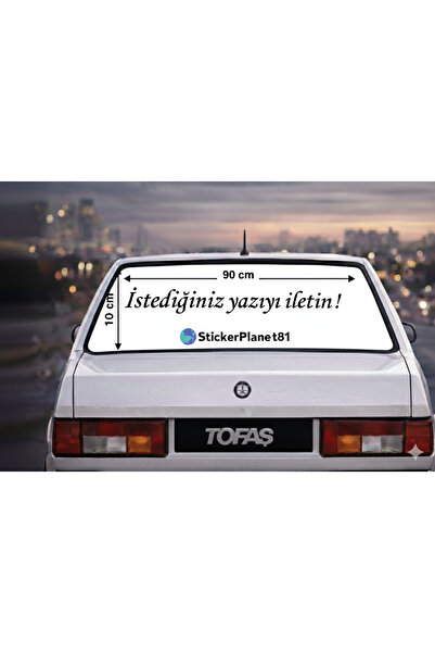 AlpiLeo Kişiye Özel Sedan Araç Arka Cam Yazısı Sticker| BMW, Toyota, Fiat Bag...
