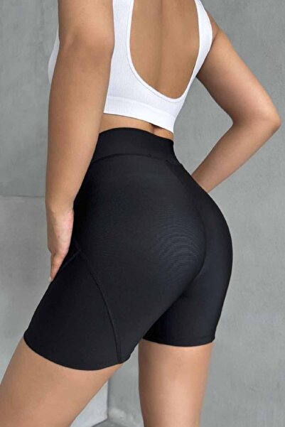 vynor atelier Women's Black V-Cut High Waist Biker Leggings