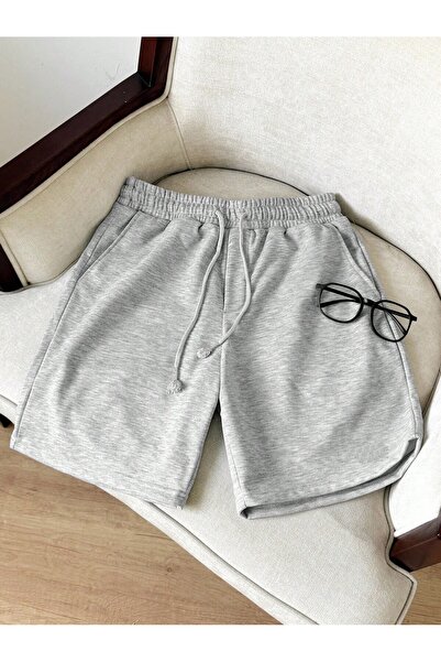 EYAX MODA Pantaloni scurți din bumbac pieptănat pentru bărbați, cu buzunare