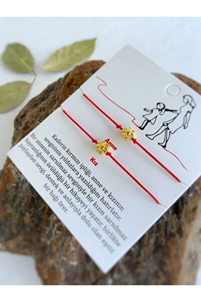 Atölye Merdiven مجموعة من 2 أساور للأم والابنة بنمط الزهور