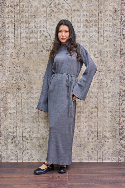 KÜÇÜĞÜM BUTİK Gray Long Knitwear Dress