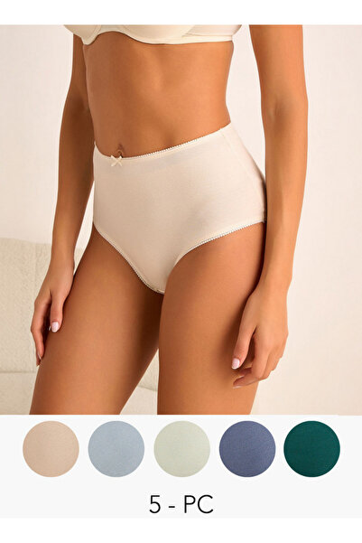 FAV Set of 5 - Full Briefs High Waist Bow Accent