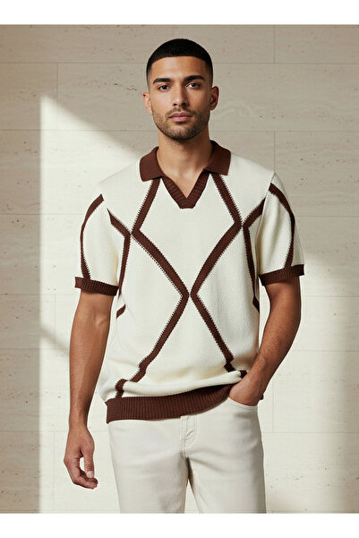 Iconic تيشيرت بولو رجالي بأكمام قصيرة وياقة جوني