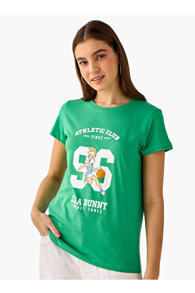 SP Characters Regular Fit Cotton T-shirt with Lola Bunny Print