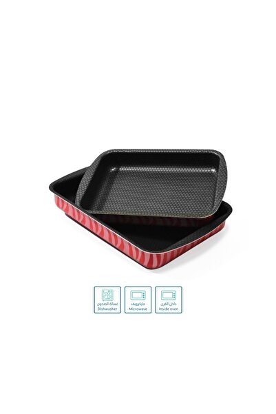 cc bin shihon 2-piece set of high-quality, non-stick, rectangular Teflon cake...
