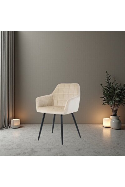 smart home Modern Velvet Upholstered Dining Chair with Metal Legs & Armchair ...