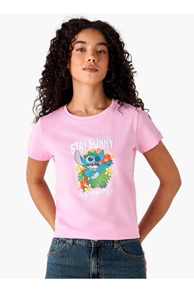 SP Characters Regular Fit Cotton T-shirt with Stitch Print