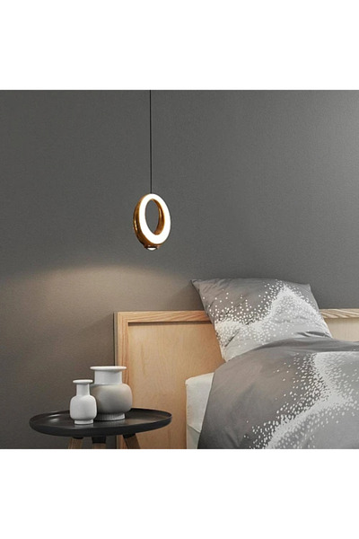 Humer Modern gold chandelier, yellow light, 12 watts, single