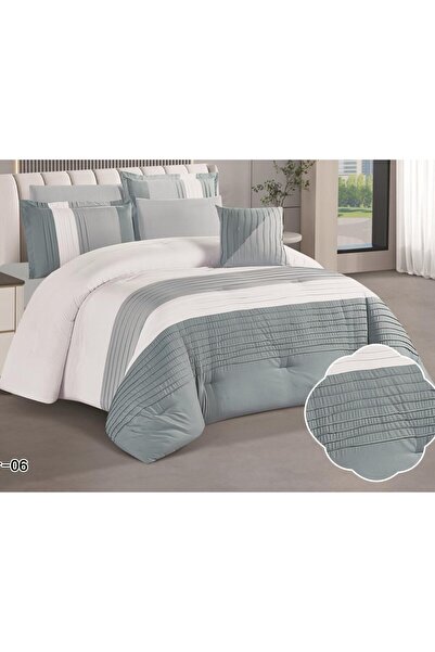 alzawia A double bedsheet with a modern striped design and embroidery that ad...