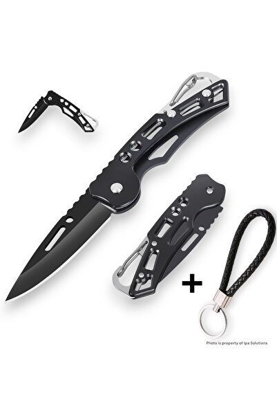 OEM Briceag negru camping,pescuit,vanatoare,drumetii cu carabina si breloc, l...