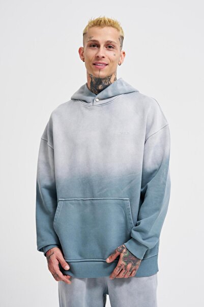 Machinist Men's Gradient Washed Hooded Sweatshirt Gray