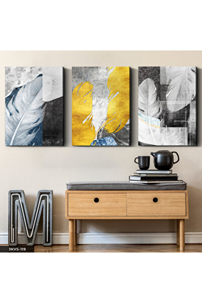 Evinemoda Frunze 3 Piese Canvas - Canvas Painting