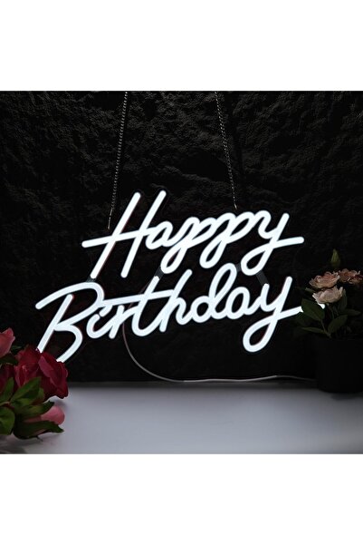 Slasa Happy Birthday LED Neon Sign 41x31 cm, Dimmable LED Wall Light for Parties