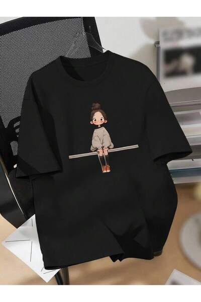 DAXİS Sportwear Company TRICOU DIN BUMBAC PIEPTĂNĂT CU GULER ROTUND ȘI IMPRIMAT