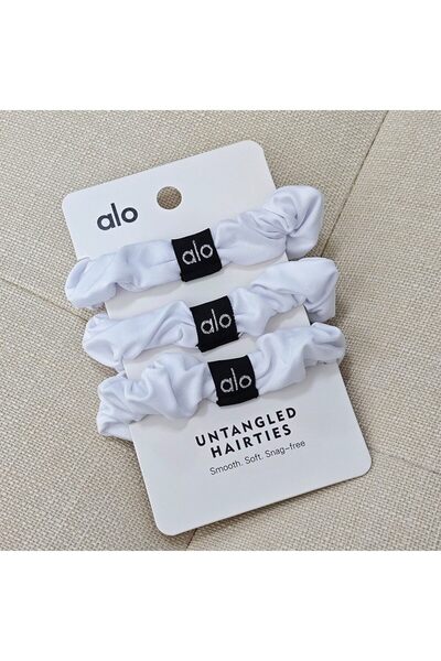 Alo 3 hair accessory rings - Three white solid-colored hair accessory rings