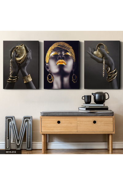 Evinemoda Pânză 3 bucăți femei africane - pictură pe pânză