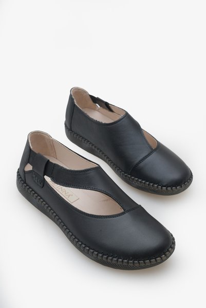 İNNABUTİKK Teisla Women's Genuine Leather Casual Shoes - Black