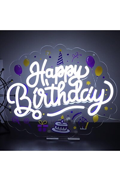 Slasa لافتة نيون LED لعيد ميلاد سعيد، مقاس 41 × 28 سم، مصباح جداري قابل للتعت...