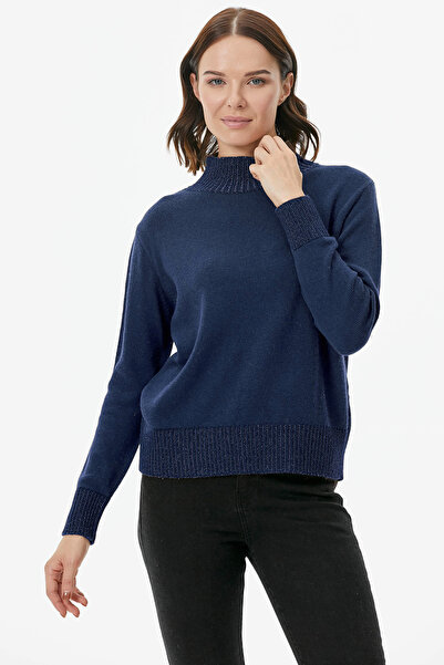 Sementa Pulover tricotat cu detalii semi-pescar - Indigo