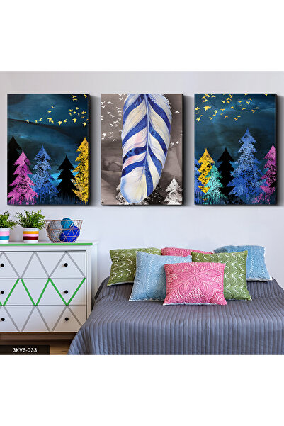 Evinemoda Абстрактна картина на платно с 3 части, природа