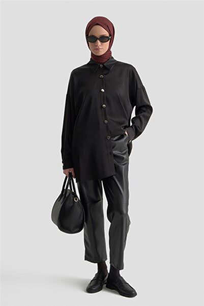 Armine Saten Tunik Siyah