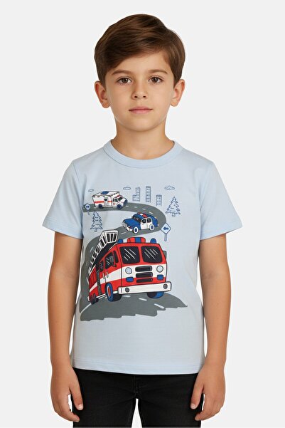 The Children's Place Toddlers Boy Short Sleeve Graphic Print T-Shirt, Sky Blue