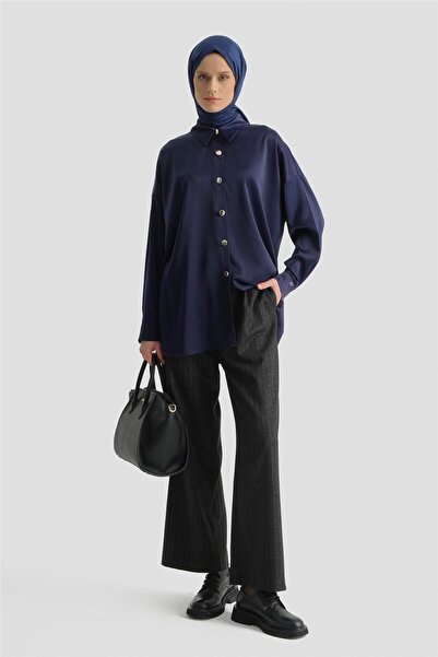 Armine Saten Tunik Lacivert