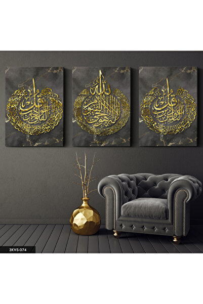 Evinemoda Ayetel Kürsi Felak Nas 3 Piese Pânză - Pânză Canvas