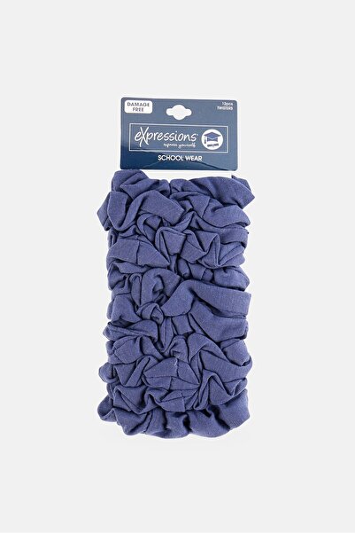 Expressions Kids Girl 12 Pieces Plain Hair Twister Scrunchies, Navy
