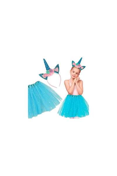 Three top online Unicorn Carnival Costume Headband + Skirt Blue 3-6 Years Old