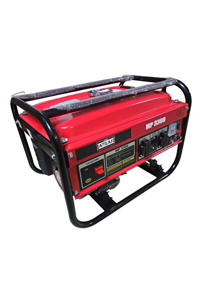 Atlas Benzinli Jeneratör 3,5 kva İpli Çalıştırma-Kırmızı,Bakır Sargı