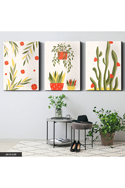 Evinemoda Desen Floare Pânză 3 bucăți - Pictură pe pânză