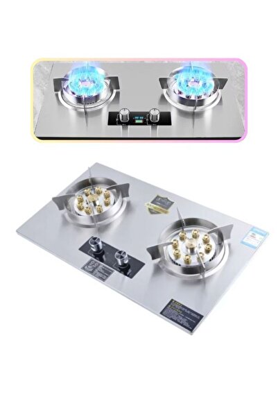 GÜMRÜK BEY Çift Gözlü Gaz Sobası – Güçlü Alev Çıkışlı, LPG & Doğal Gaz Uyumlu...