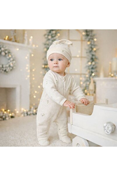 The Nest Kids Bloomy Waffle Romper Premium Organik Waffle Dokulu Günlük Bebek...