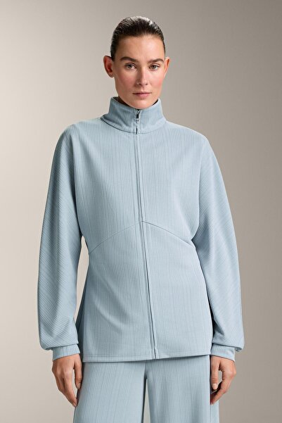 Oysho Long asymmetrical stripe jacket with modal