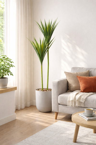 SADANHOME شجر صبار 2 فرع حوض بلاستيك 125سم