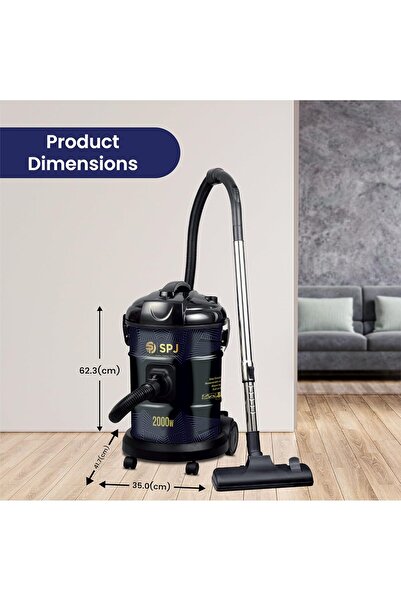 SPJ 2000W Drum Vacuum Cleaner, 25L Wet & Dry, Heavy-Duty with 100% Copper Mot...