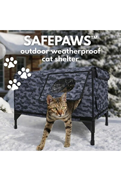 SMANIA Adăpost pentru pisici rezistent la intemperii, SafePaws™, pentru exterior