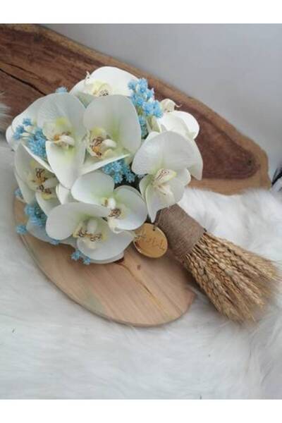 chocogift مقبض عروس ملاك مزين بأزهار سيمبيديوم صناعية