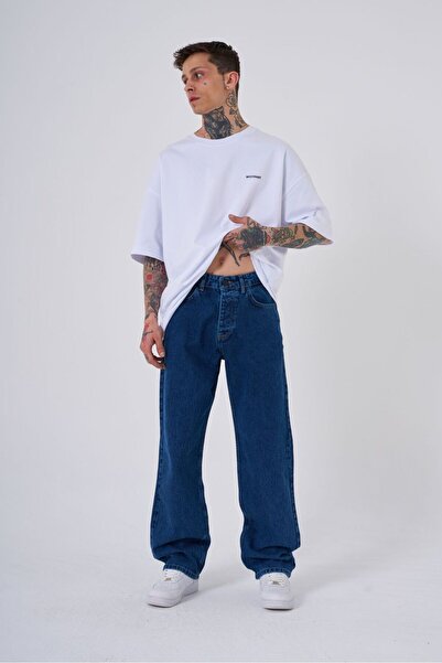 Machinist Men's Baggy Fit Relaxed Jean Pants Dark Aqua